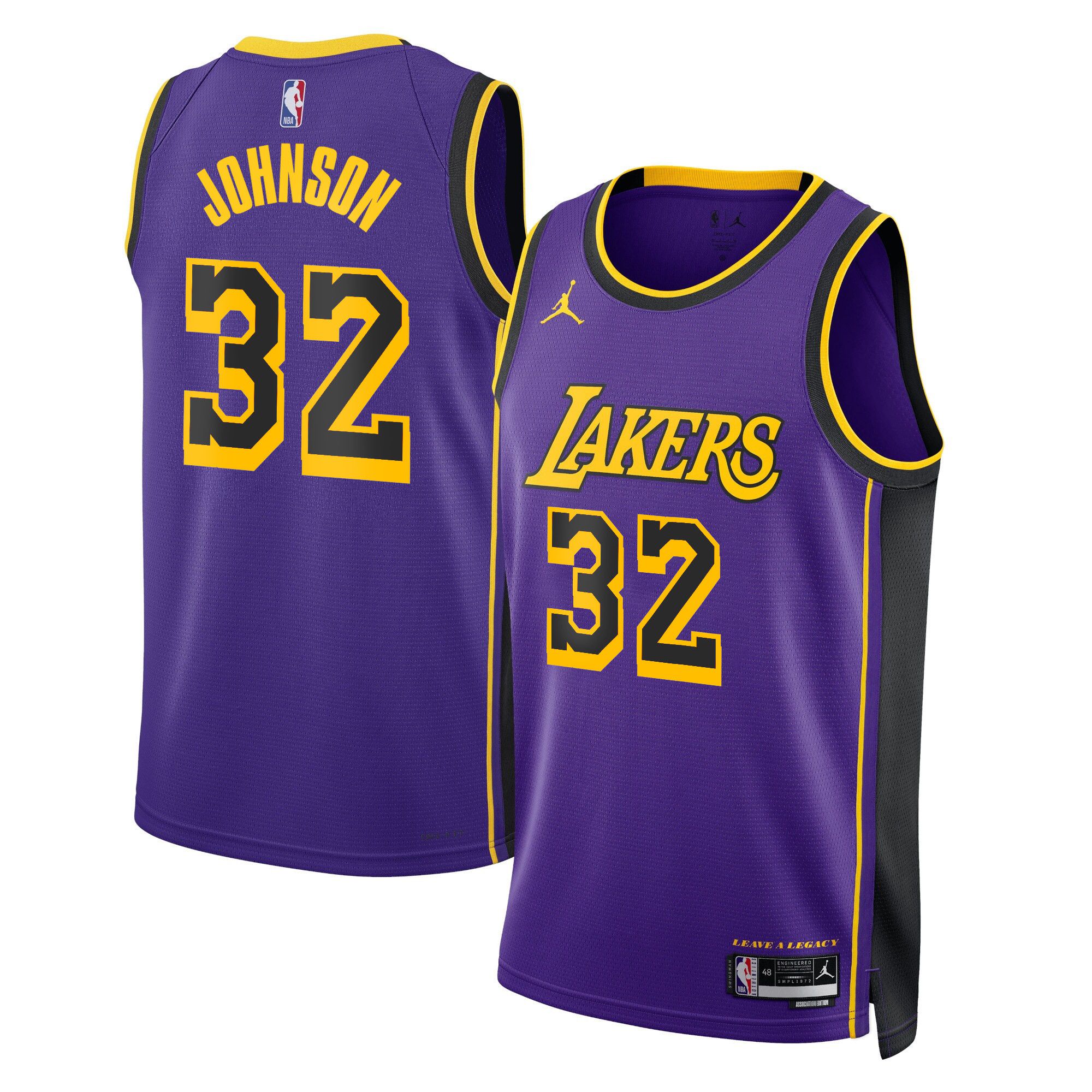 Men Los Angeles Lakers #32 Johnson Purple 2025 Jordan Edition Swingman NBA Jersey